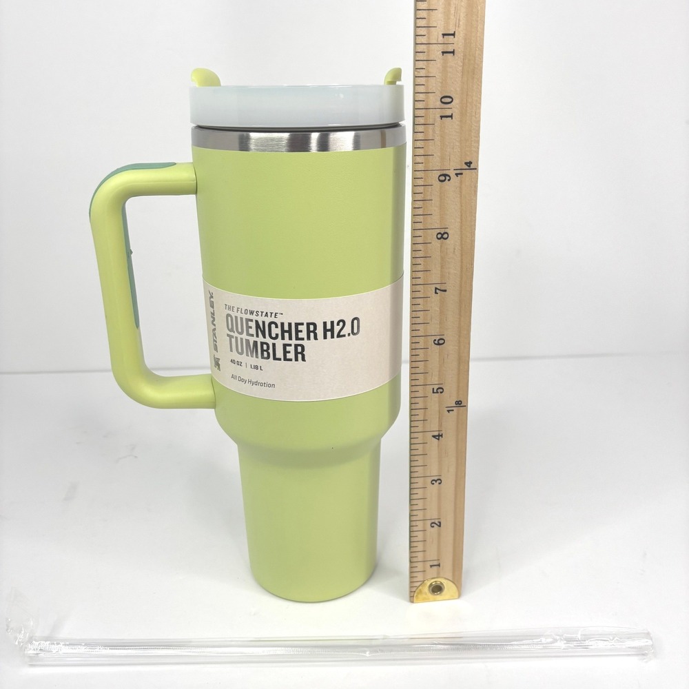 Stanley Quencher H2.0 40oz Tumbler FlowState Lime Green Travel Mug Cup Handle - Picture 4 of 10